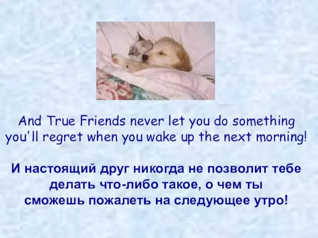 And True Friends never let you do something you'll regret when you