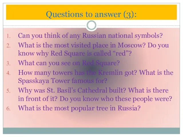 Can you think of any Russian national symbols? What is the most