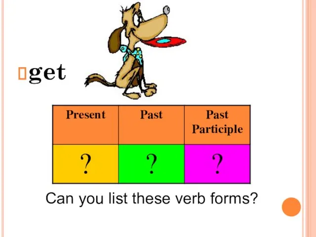 get Can you list these verb forms?