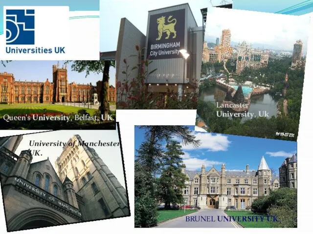 BRUNEL UNIVERSITY UK. Lancaster University, Uk University of Manchester, UK. Queen's University, Belfast, UK.