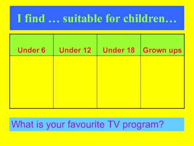 I find … suitable for children… What is your favourite TV program?