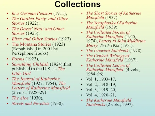 Collections In a German Pension (1911), The Garden Party: and Other Stories