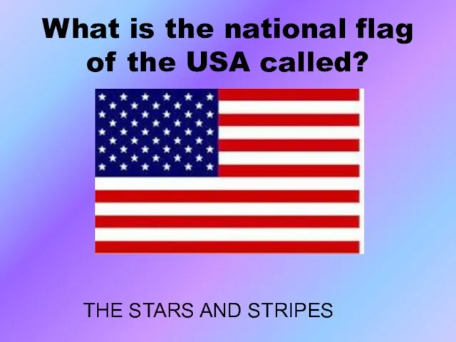 What is the national flag of the USA called? THE STARS AND STRIPES