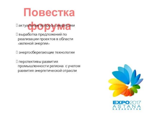 Повестка форума актуальные вопросы энергетики выработка предложений по реализации проектов в области