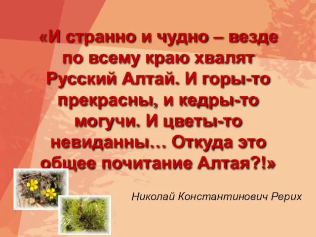 «И странно и чудно – везде по всему краю хвалят Русский Алтай.