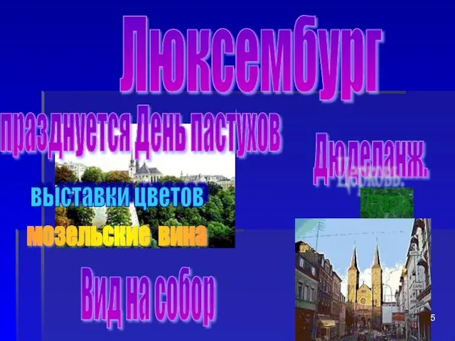 Люксембург Дюделанж. Церковь. Вид на собор . празднуется День пастухов выставки цветов мозельские вина