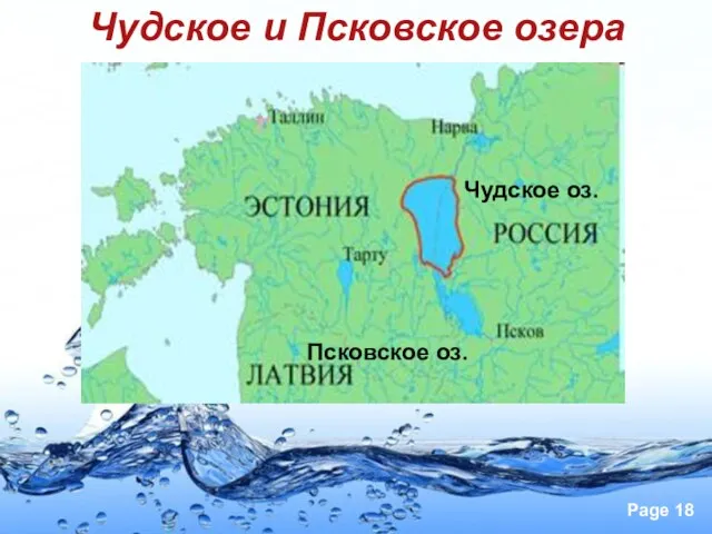 Чудское и Псковское озера Чудское оз. Псковское оз.