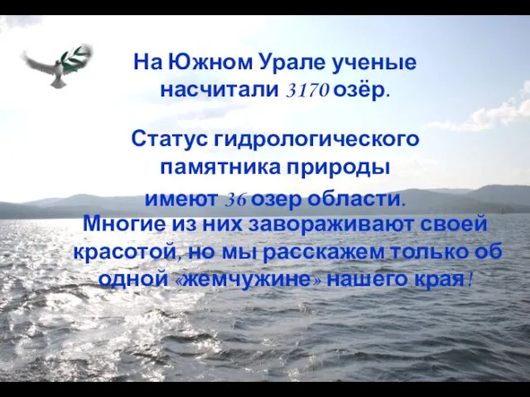 На Южном Урале ученые насчитали 3170 озёр. Статус гидрологического памятника природы имеют