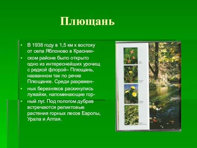 Плющань В 1938 году в 1,5 км к востоку от села Яблоново