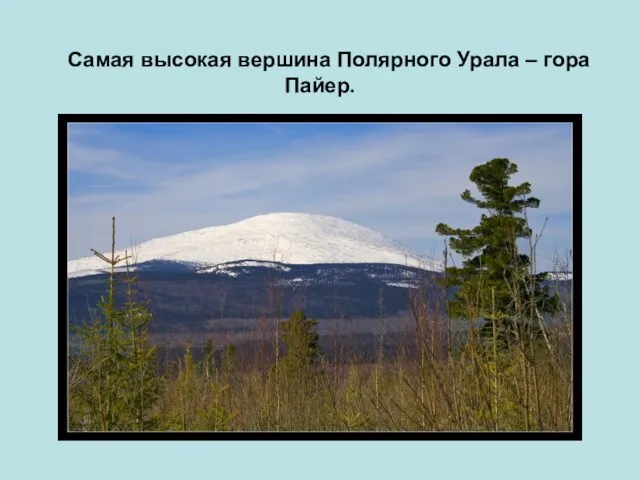 Самая высокая вершина Полярного Урала – гора Пайер.