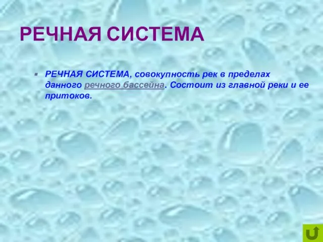 РЕЧНАЯ СИСТЕМА РЕЧНАЯ СИСТЕМА, совокупность рек в пределах данного речного бассейна. Состоит