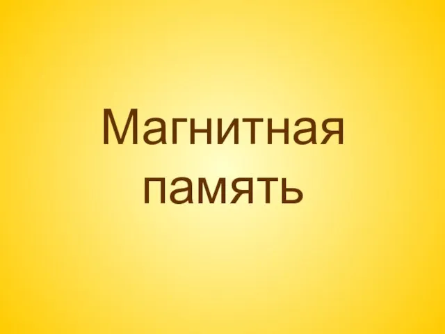 Магнитная память