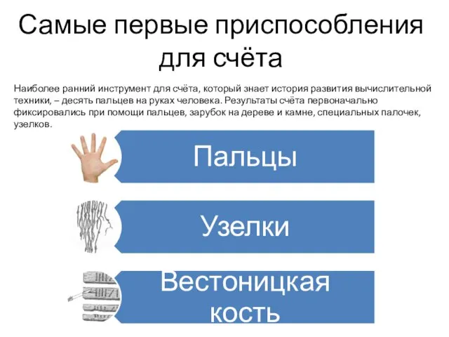 Наиболее ранний инструмент для счёта, который знает история развития вычислительной техники, –