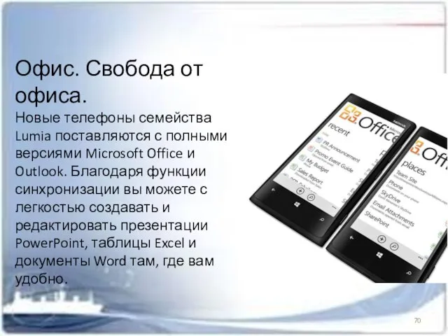 Офис. Свобода от офиса. Новые телефоны семейства Lumia поставляются с полными версиями