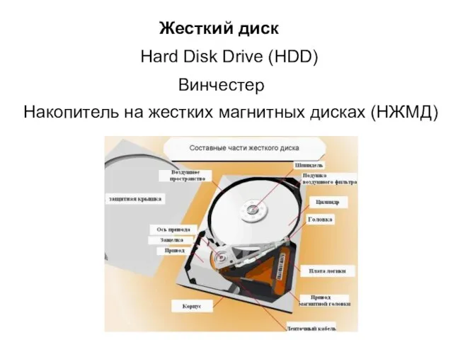 Жесткий диск Hard Disk Drive (HDD) Винчестер Накопитель на жестких магнитных дисках (НЖМД)