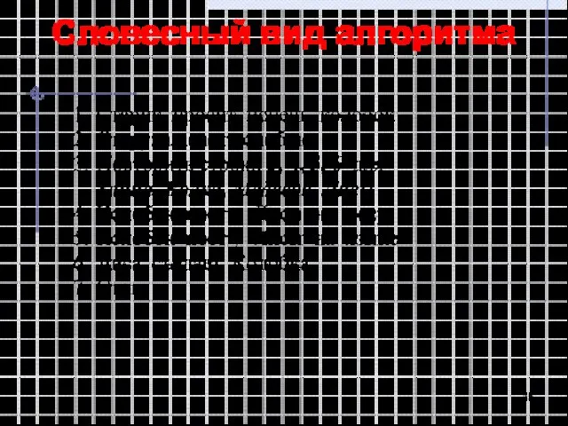 Словесный вид алгоритма