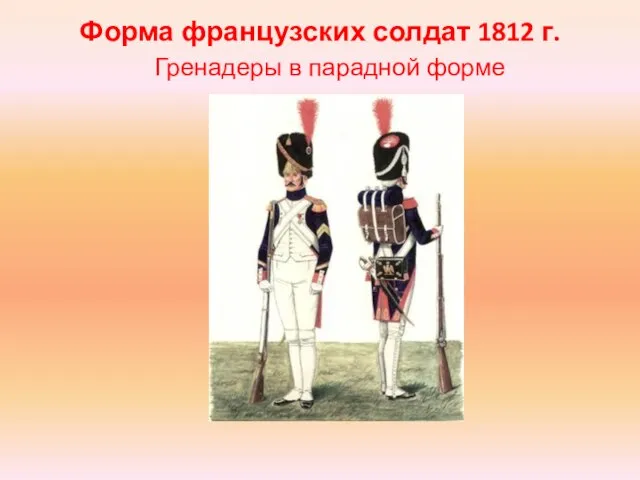 Форма французских солдат 1812 г. Гренадеры в парадной форме