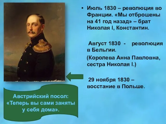 Июль 1830 – революция во Франции. «Мы отброшены на 41 год назад»