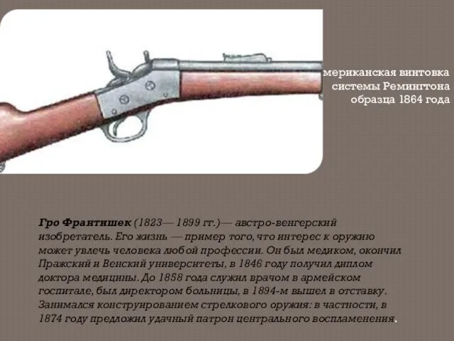 Американская винтовка системы Ремингтона образца 1864 года Гро Франтишек (1823— 1899 гг.)—