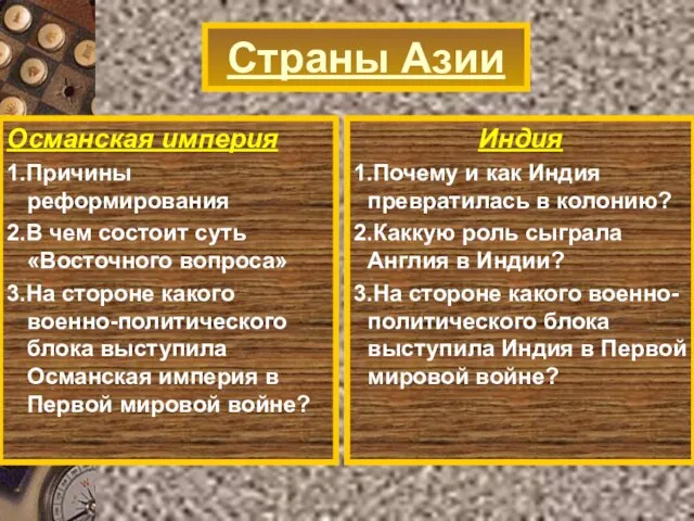 Османская империя 1.Причины реформирования 2.В чем состоит суть «Восточного вопроса» 3.На стороне