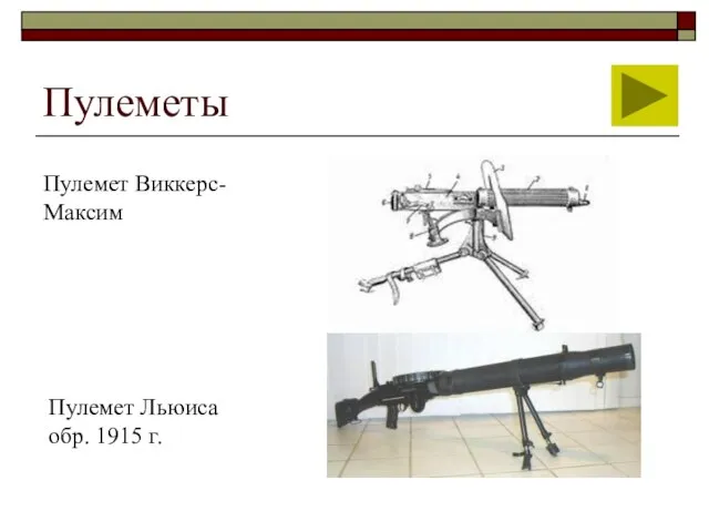 Пулеметы Пулемет Виккерс-Максим Пулемет Льюиса обр. 1915 г.