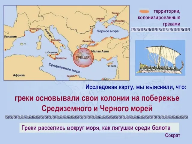 территории, колонизированные греками греки основывали свои колонии на побережье Средиземного и Черного