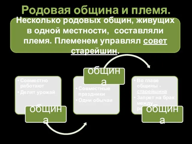 Родовая община и племя. Несколько родовых общин, живущих в одной местности, составляли