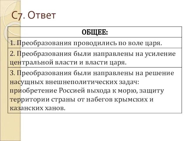 С7. Ответ