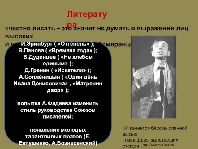 Литература «честно писать – это значит не думать о выражении лиц высоких