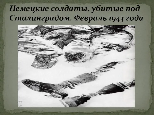 Немецкие солдаты, убитые под Сталинградом. Февраль 1943 года