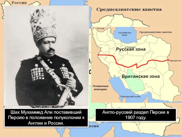 Персидское государство Шах Ага Мухаммед Каджар Англо-русский раздел Персии в 1907 году.