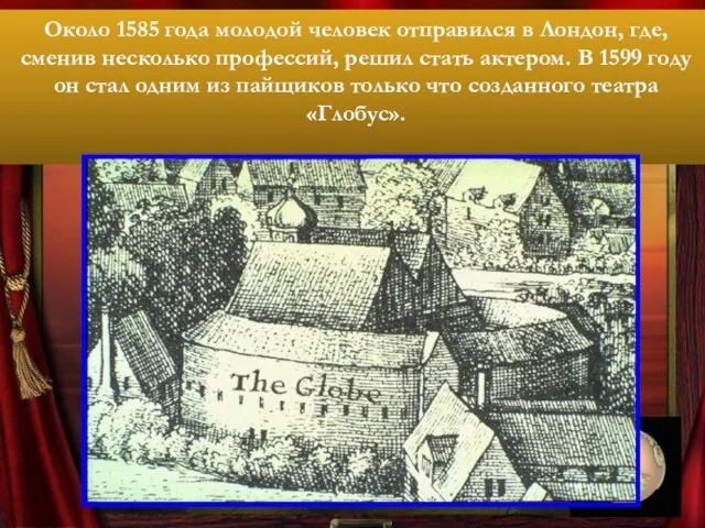 Около 1585 года молодой человек отправился в Лондон, где, сменив несколько профессий,