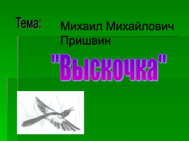 Михаил Михайлович Пришвин Тема: "Выскочка"