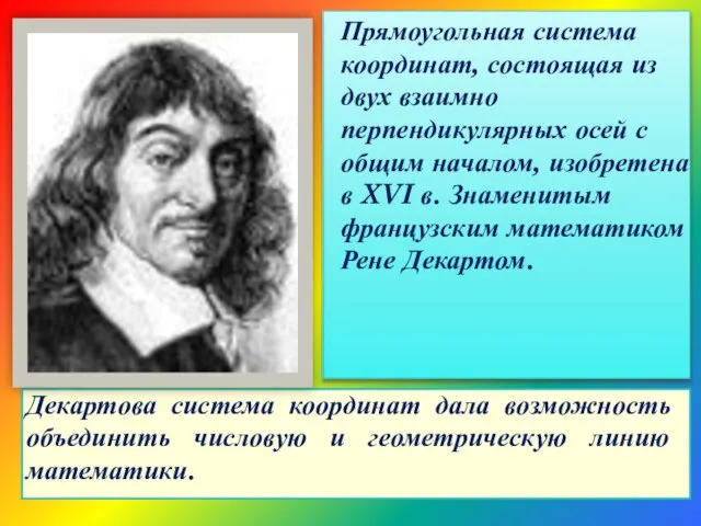 Прямоугольная система координат, состоящая из двух взаимно перпендикулярных осей с общим началом,