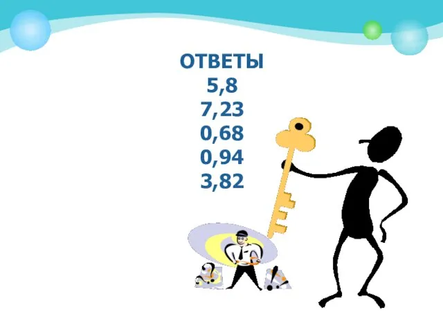 ОТВЕТЫ 5,8 7,23 0,68 0,94 3,82