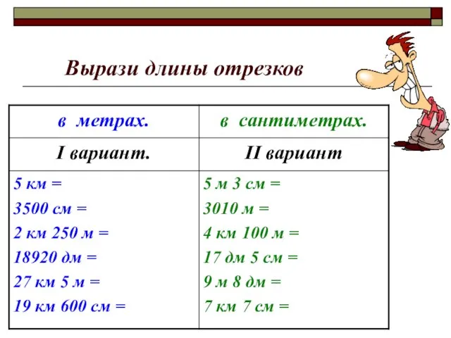 Вырази длины отрезков