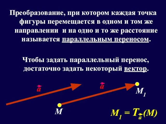 Преобразование, при котором каждая точка фигуры перемещается в одном и том же