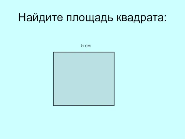 Найдите площадь квадрата: 5 см