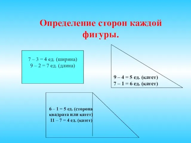 Определение сторон каждой фигуры.