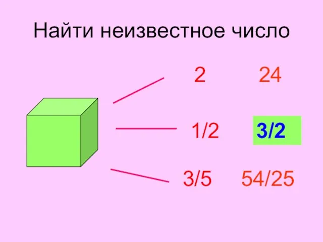 Найти неизвестное число 2 1/2 3/5 24 ? 54/25 3/2