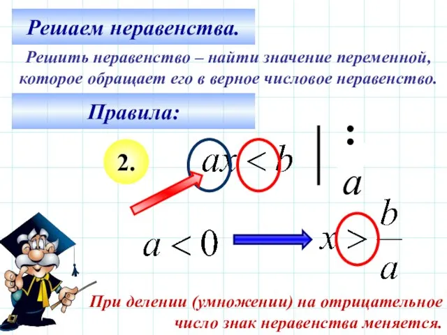 Решаем неравенства. Решить неравенство – найти значение переменной, которое обращает его в