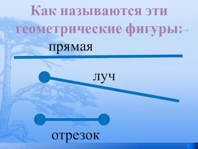 прямая луч отрезок Как называются эти геометрические фигуры: