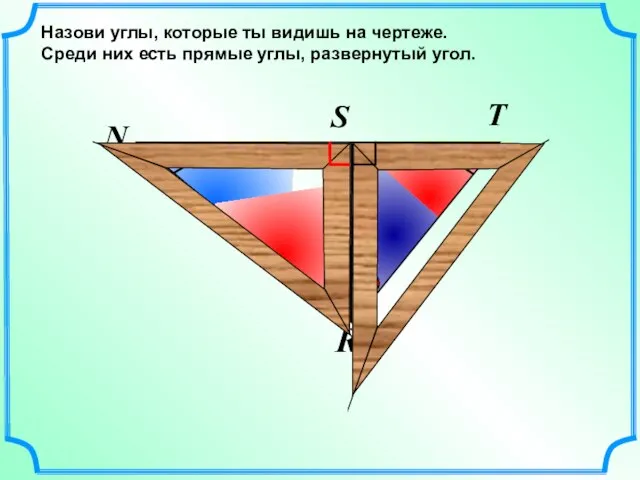 N R T S Назови углы, которые ты видишь на чертеже. Среди