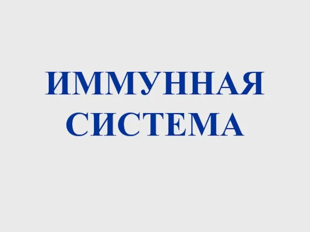 Презентация на тему Иммунная система