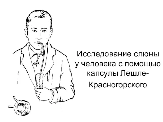 Исследование слюны у человека с помощью капсулы Лешле-Красногорского