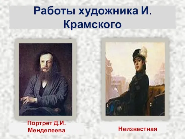 Работы художника И.Крамского Портрет Д.И.Менделеева Неизвестная