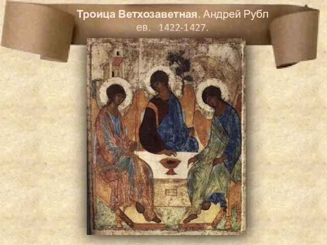 Троица Ветхозаветная. Андрей Рублев. 1422-1427.
