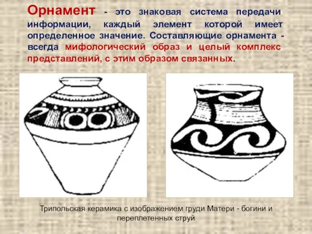 Орнамент - это знаковая система передачи информации, каждый элемент которой имеет определенное