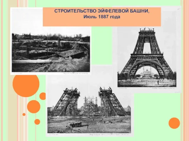 СТРОИТЕЛЬСТВО ЭЙФЕЛЕВОЙ БАШНИ, Июль 1887 года