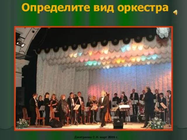 Определите вид оркестра Дмитриева С.Н. март 2009 г.